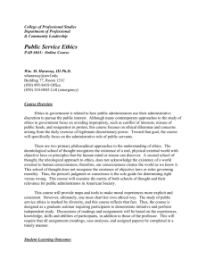 Public Service Ethics - University of West Florida