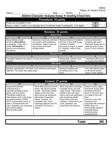 Abilene Character Analysis Essay v Grading Check