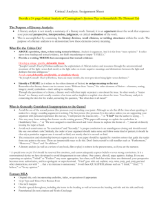 Critical Analysis Assignment Sheet (Welch)
