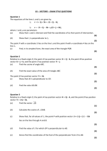Vectors exam style questions