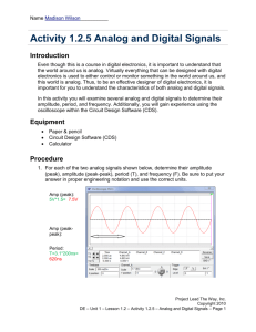Activity 1.2.5 Analog and Digital Signals Introduction