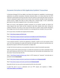 Parameter Extraction in Web Application Synthetic