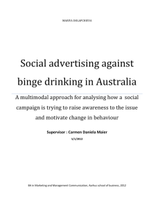 Social advertising against binge drinking in Australia