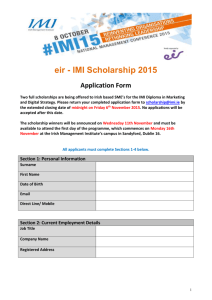 eir - IMI Scholarship 2015 - Irish Management Institute