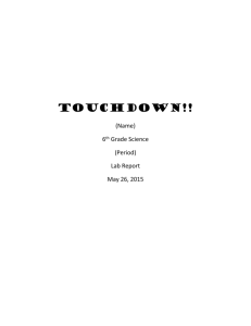Touchdown!! (Name) 6th Grade Science (Period) Lab Report May