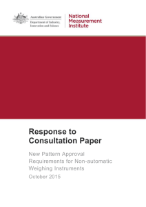 Response to Consultation Paper - National Measurement Institute