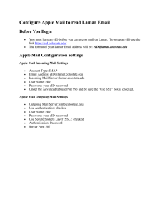 Apple Mail Configuration Settings