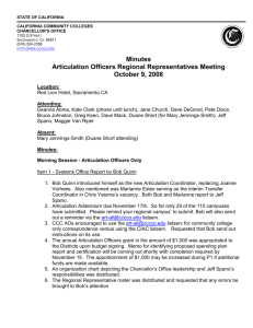 Minutes: AO Regional Representatives Meeting October 9, 2008