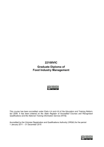 Graduate Diploma of Food Industry Management * 22108VIC