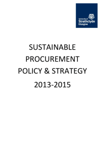 Sustainable Procurement Policy and Strategy
