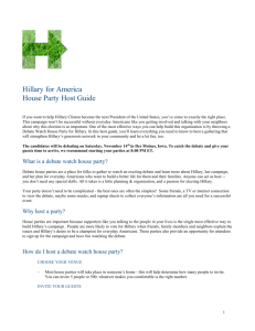 Hillary for America House Party Host Guide If you want to help