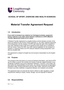 SSEHS Material Transfer Agreement