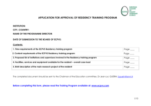 Residency Application Form
