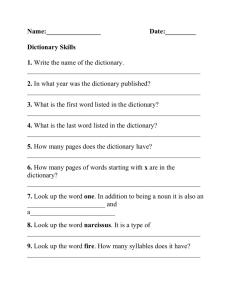 Dictionary Skills 1.