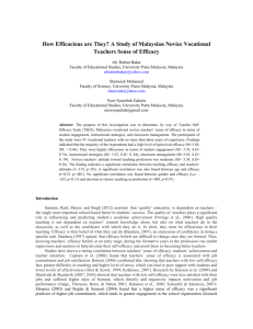 How Efficacious are They? A Study of Malaysian Novice