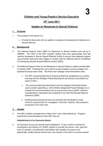 Update Report from response to sexual violence