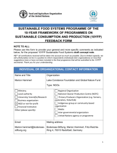 feedback form - Food and Agriculture Organization of the United