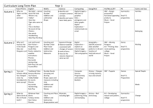 Year 1 Curriculum Overview