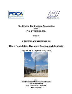 PDA and CAPWAP® Workshop - Pile Driving Contractors Association