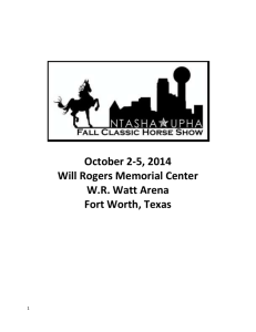 October 2-5, 2014 Will Rogers Memorial Center WR Watt Arena Fort