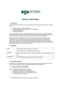 Guideline - Risk Register - Victoria University of Wellington