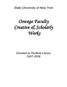 SUNY Oswego Creative & Scholarly Works - DSpace Home