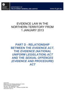 Evidence: Sexual offence laws - Northern Territory Government