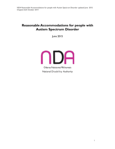 Reasonable Accommodations for people with Autism Spectrum