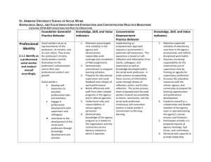 Knowledge, Values and Skills/Indicators for Practice Behaviors
