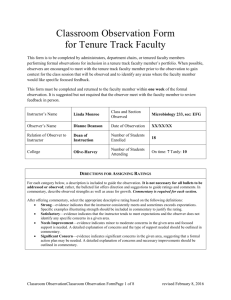 Classroom Observation Form