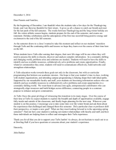 Letter from Dean Barker - Tufts Student Services