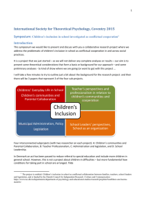 Parental collaboration and children`s communities in school