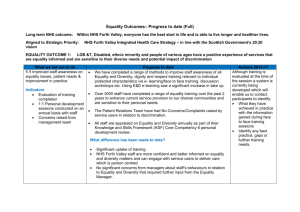 Equality Outcomes – Progress to date