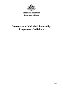 Commonwealth Medical Internships Programme Guidelines