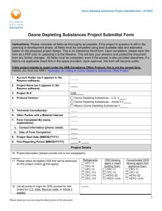 Ozone Depleting Substances Project Submittal Form