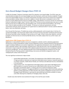 Zero-Based Budget Changes Since FY09-10