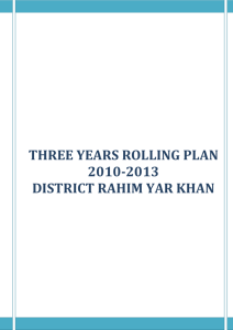 three years rolling plan 2010-2013 district rahim yar khan