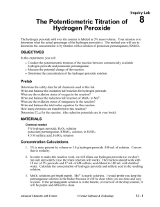 The Potentiometric Titration of Hydrogen Peroxide