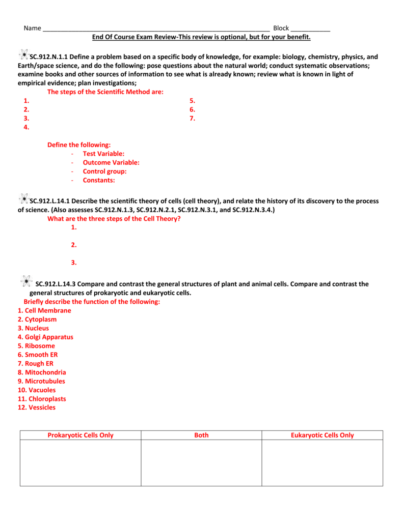 EOC Study GUIDE EOC Study GUIDE