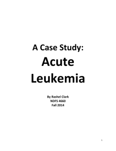 Leukemia case study - Rashel Clark