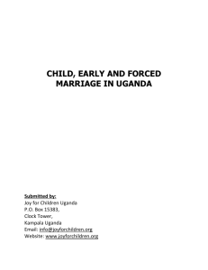 child, early and forced marriage in uganda