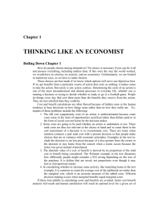 Chapter 1 THINKING LIKE AN ECONOMIST Boiling Down Chapter 1