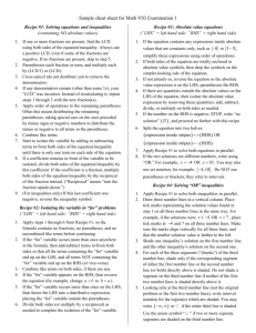 Sample cheat sheet for Math V03 Examination 1