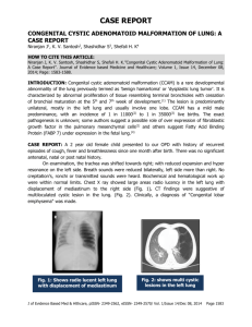 congenital cystic adenomatoid malformation of lung: a case report