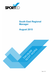 South East Regional Manager August 2015