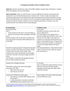 A Comparison Number Game: Facilitator Notes Materials: Teachers