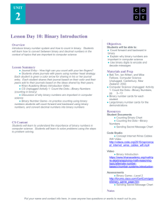 Lesson Day 10: Binary Introduction