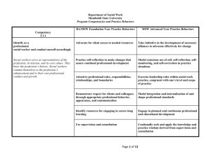 CSWE Competencies and Practice Behaviors Table