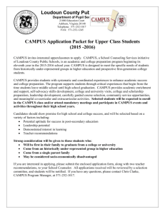 CAMPUS Application for Upperclassmen 2015-16
