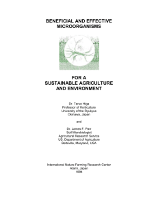 beneficial and effective microorganisms for a sustainable agriculture